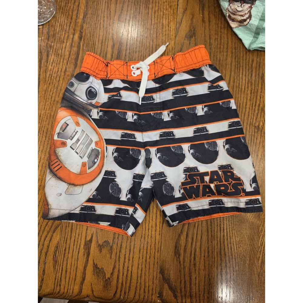 Star Wars BB-8 Droid Swim Trunks Boys Size 5/6 Elastic Waist